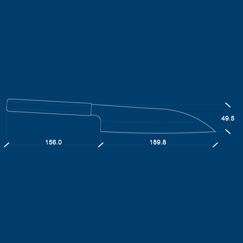 ZAOKA “Santoku” KUHINJSKI NOŽ – dimenzije